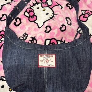 True Religion Blue Denim Shoulder Bag